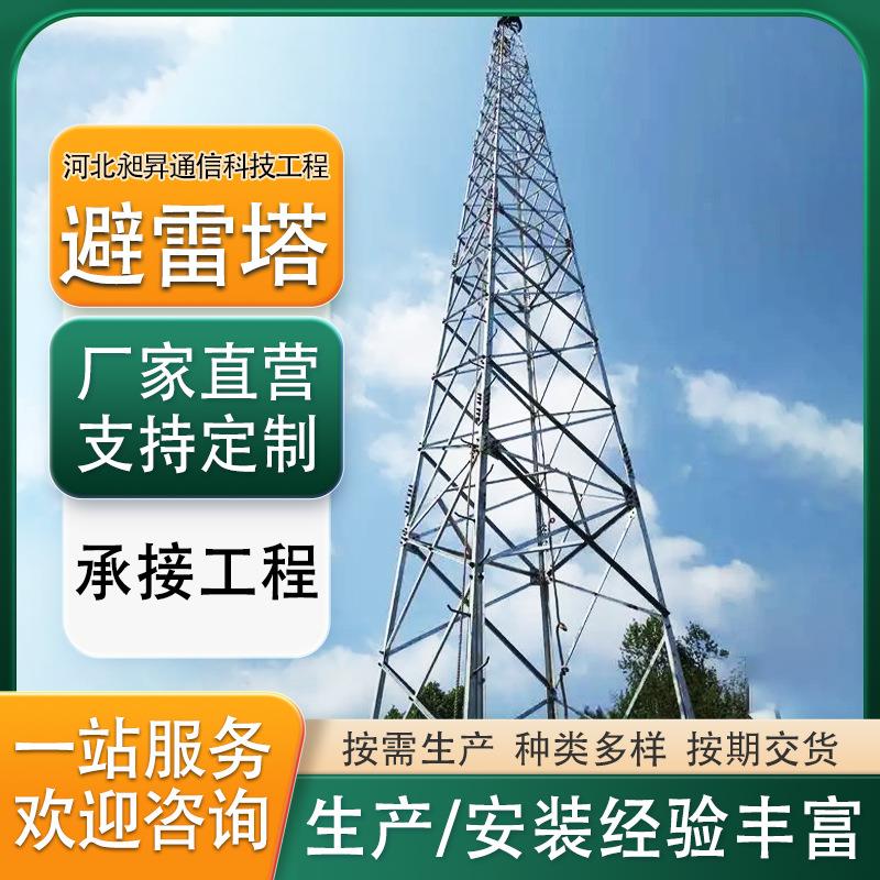 厂家供应钢结构35米避雷线塔环形钢管角钢40米避雷塔楼顶角钢防