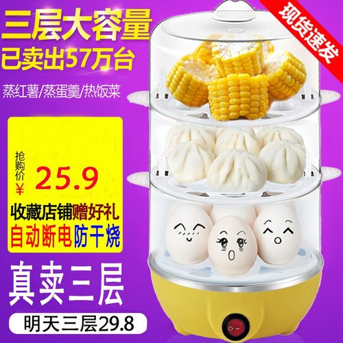 多功能蒸蛋器迷你家用煮蛋器自动断电不锈钢煮蛋机早餐机蒸鸡蛋羹