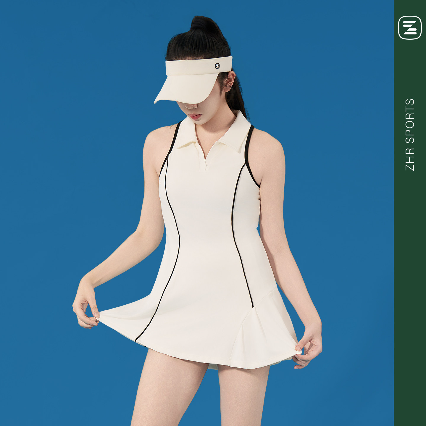 ZHRSPORTS羽毛球裙网球裙连衣裙女速干运动瑜伽棒球裙网球服套装