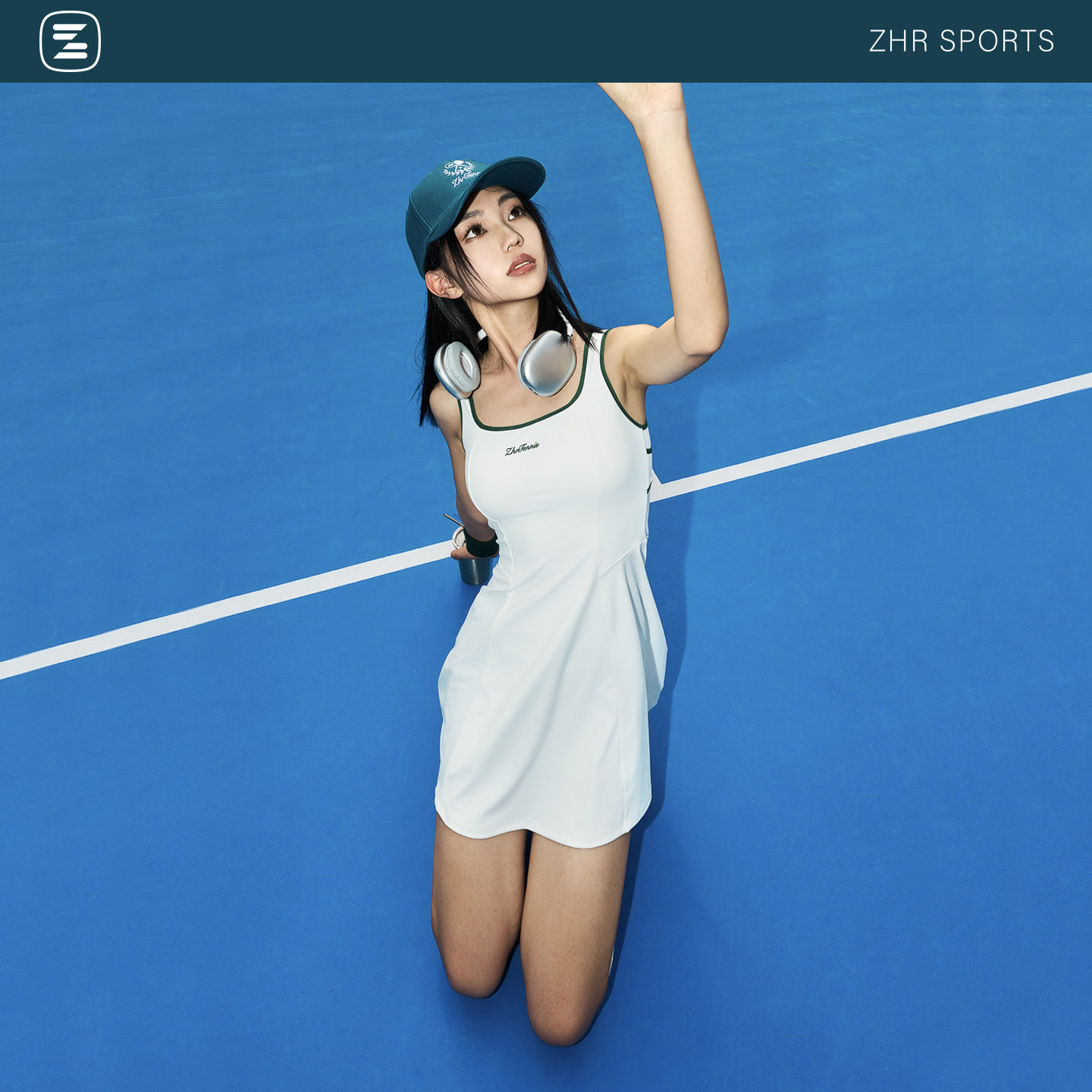 ZHRSPORTS26春夏新品网球裙运动美背网球服带胸垫吊带连衣裙女