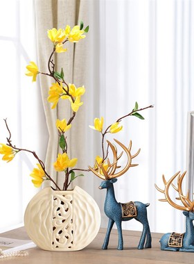 新中式鹿摆件装饰品创意室内花瓶客厅房间卧室工艺品乔迁送礼物品