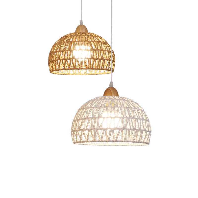 手工创意环保藤编麻绳花篮吊灯复古奶油风日式餐厅民宿卧室床头灯,家装灯饰光源,卧室/书房吊灯,淘宝优惠券,粉丝福利购,淘宝优惠卷