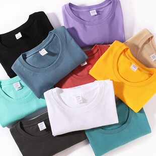 T恤男女全棉基础款 小白家 纯棉圆领长袖 内搭bf风 纯白色打底衫