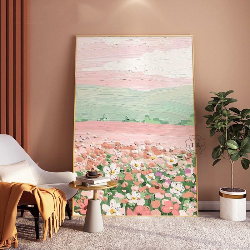 北欧简约抽象花卉浪漫花多粉色走廊过道玄关装饰画客厅卧室暖色挂,家居饰品,现代装饰画,淘宝优惠券,粉丝福利购,淘宝优惠卷