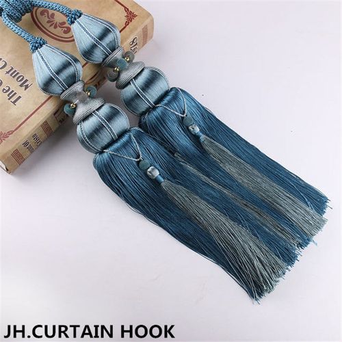 一对包邮欧式双球窗帘绑带挂球流苏窗帘扣绑带绑绳装饰吊穗双球款