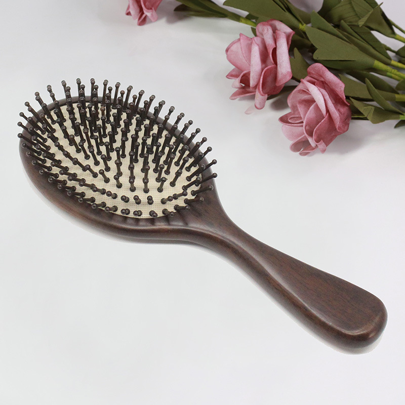 【卖檀翁】大盘圆齿气垫梳 黑檀气囊按摩 慢回弹长卷发防脱生发梳
