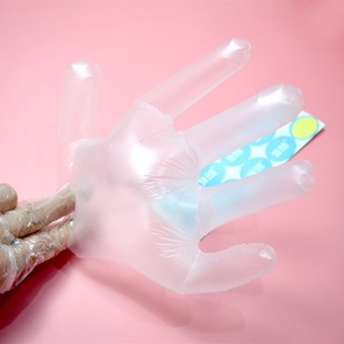 一次性薄膜手套200只PE加长护理手套检查食品吃龙虾手膜手套