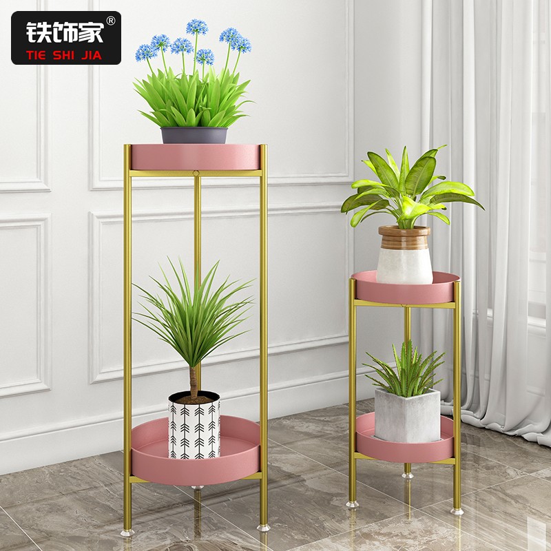 北欧简约铁艺花架置物架花架子落地式室内客厅阳台绿萝绿植花盆架