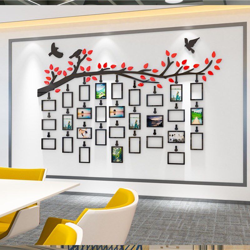 团队风采办公室教室装饰企业文化照片亚克力墙贴3d立体背景墙展示