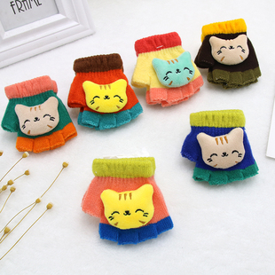 宝宝小手套婴儿秋冬季1薄款0一3岁婴幼儿童半指保暖爬行小孩可爱2