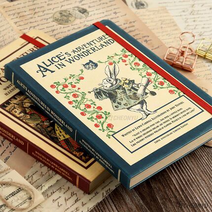 7321复古爱丽丝万年历手帐周计划日程本记事本硬面绑带手账本子