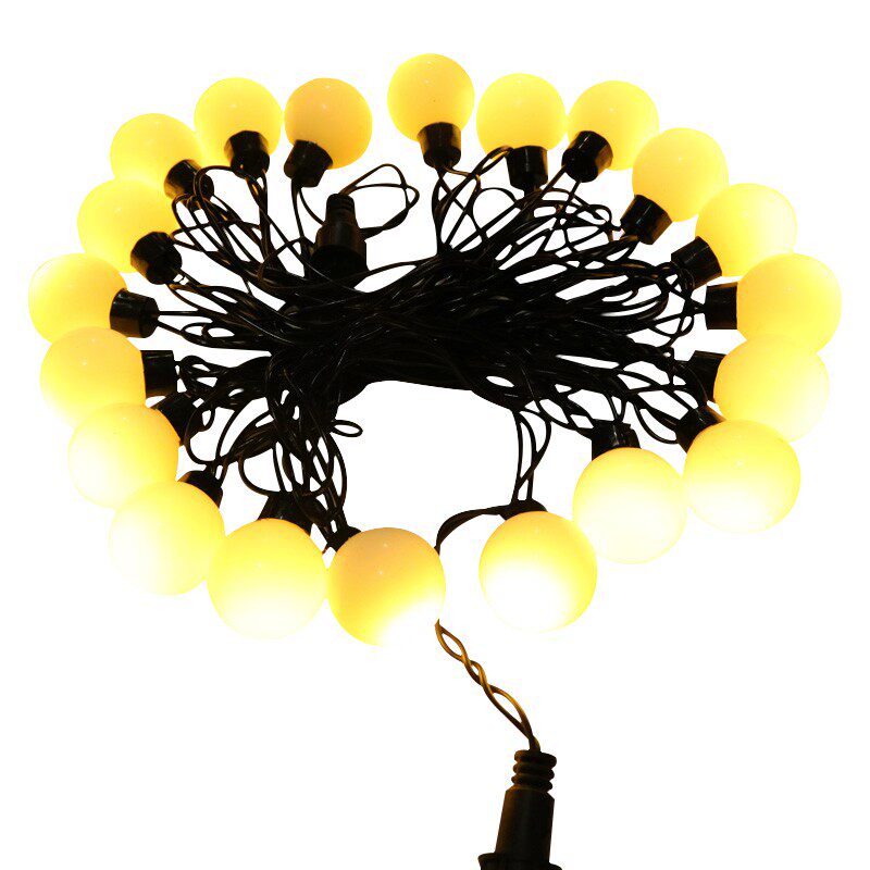 led彩灯满天星小灯泡串灯4cm大圆球灯串婚庆户外防水圣诞霓虹装饰