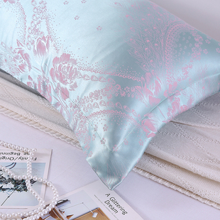 双人长枕套贡缎提花1.2/1.5/1.8米情侣婚庆枕头套大红色枕芯套