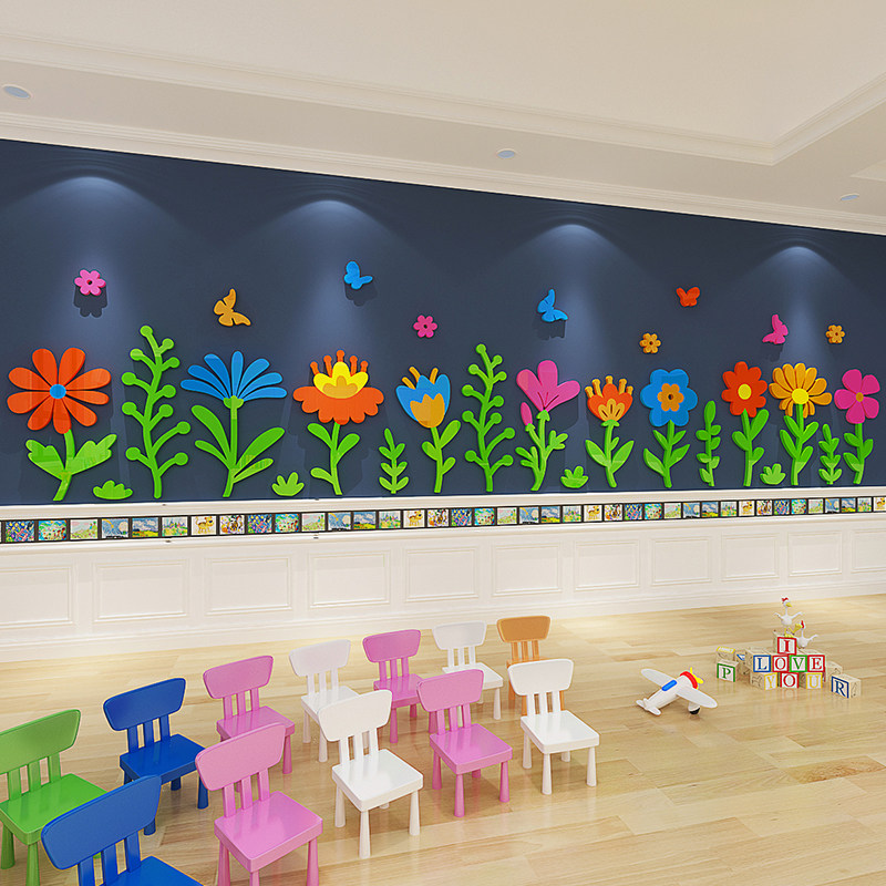 幼儿园学校花草植物装饰墙贴踢脚线自粘墙面防撞遮丑海洋鱼背景贴,家居饰品,软装墙贴,淘宝优惠券,粉丝福利购,淘宝优惠卷