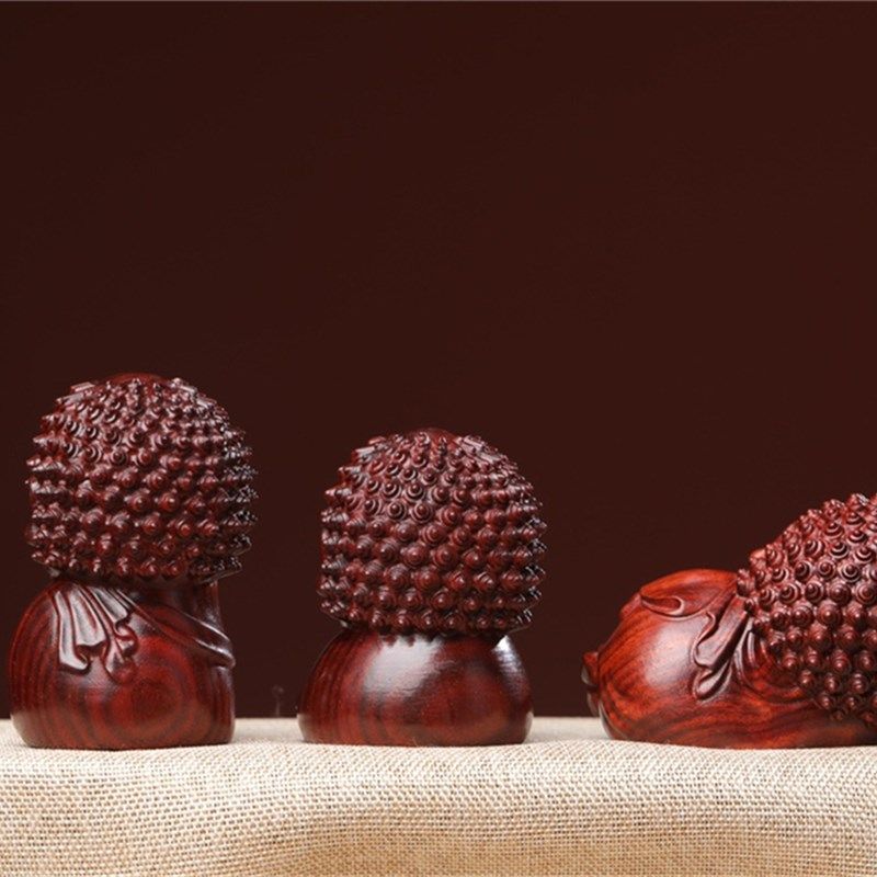 小叶紫檀木雕佛像手把件实木雕刻宝宝佛家居装饰汽车中控小摆件