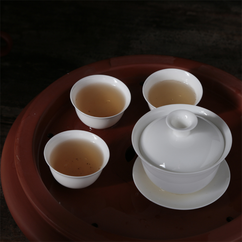 潮州骨瓷盖碗迷你单丛试茶三才碗潮汕工夫茶具薄胎透光防烫小茶备