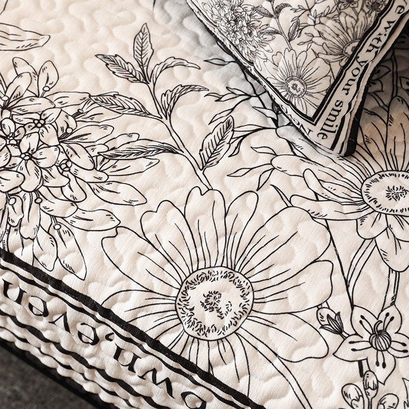 素描风沙发垫四季通用创意简约黑白高级花卉沙发套坐垫抱枕可定制