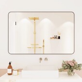 化妆台镜子化妆镜学生宿舍卧室网红免打孔壁挂式 化妆台镜子 挂墙式