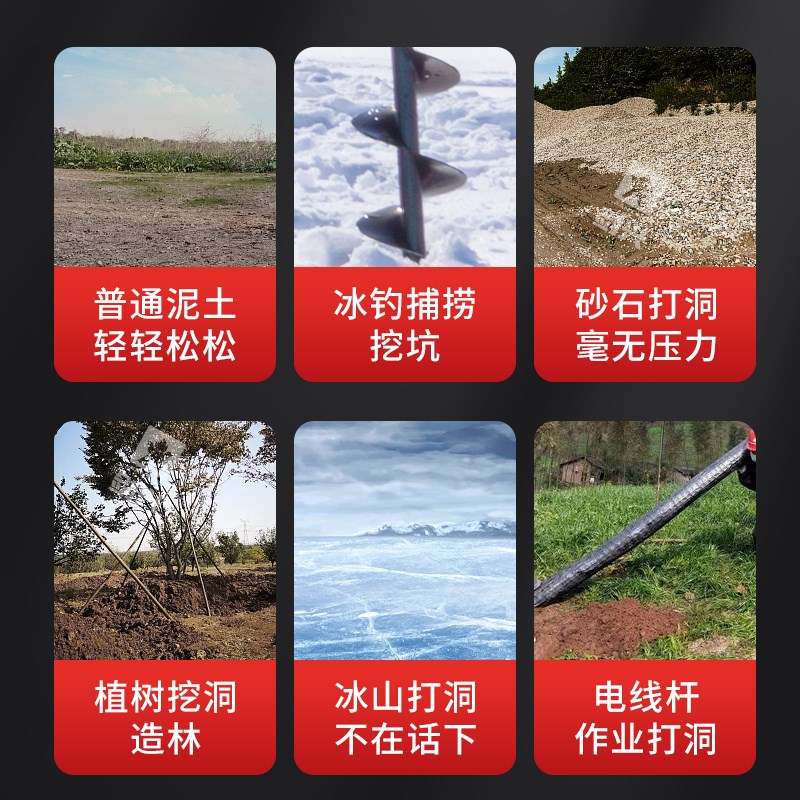 地钻挖坑机大功率小型钻地打洞机果园农用打桩机种树施肥钻土神器