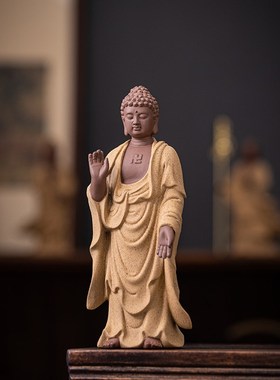 陶瓷地藏王菩萨释迦摩尼观世音菩萨婆娑三圣佛像摆件装饰家居摆设