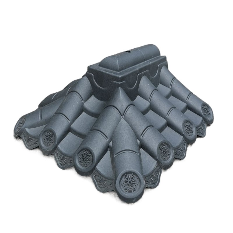 围墙瓦堵头37双面墙头瓦专用封头仿古一体瓦片封边装饰琉璃瓦顶盖