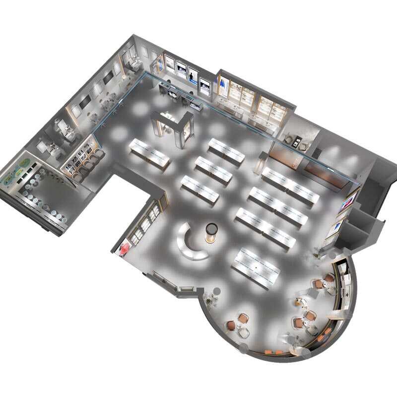 阳光视线工厂店设计眼镜商品展示柜陈列时尚墨镜柜台简约展示架