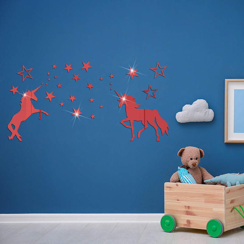 亚克力立体花朵镜面墙贴客厅床头装饰沙发电视背景墙自粘防水贴纸