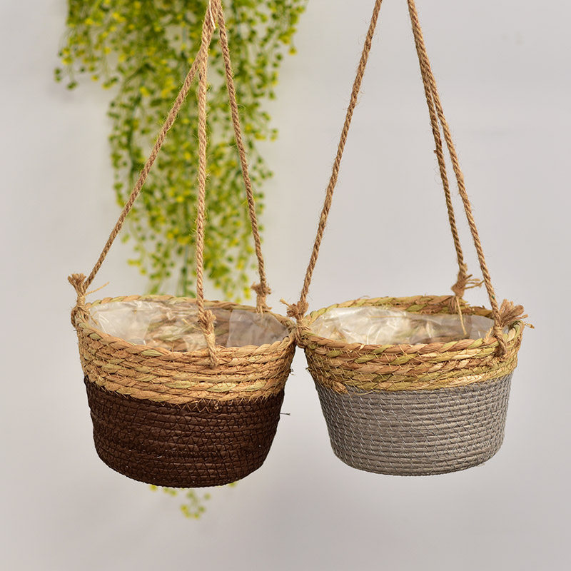 悬挂吊篮花盆编织吊兰花盆多肉绿萝创意垂吊挂盆藤编花篮2021新款,鲜花速递/花卉仿真/绿植园艺,花盆,淘宝优惠券,粉丝福利购,淘宝优惠卷