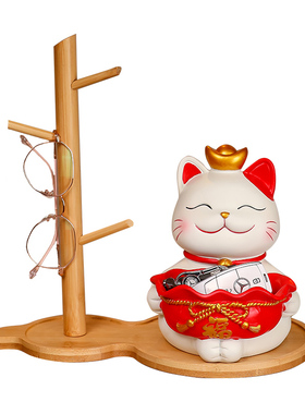 玄关放钥匙收纳招财猫摆件挂架置物入户客厅家居饰品进门门口鞋柜