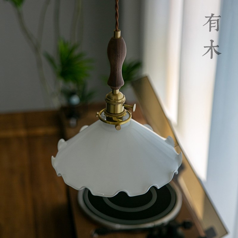 有木云裳吊灯卧室床头灯餐厅沙发玄关日式实木复古法式中古风