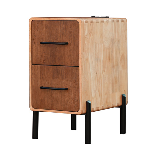 实木简约窄床头柜创意迷你夹缝床边柜卧室收纳家具柜