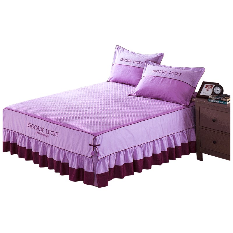 全棉床笠式床裙床罩单件纯棉三件套保护床套1.5/1.8/2米夹棉加厚