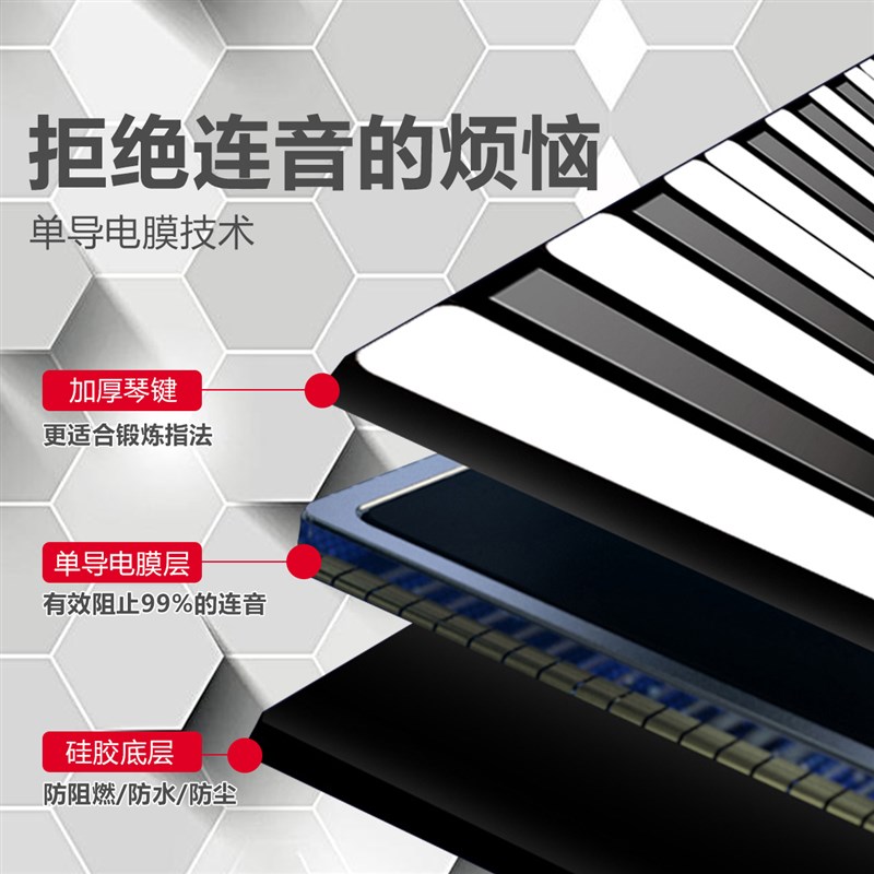 手卷钢琴专业88键盘可折叠便携式儿童成人初学者家用钢琴软电子琴