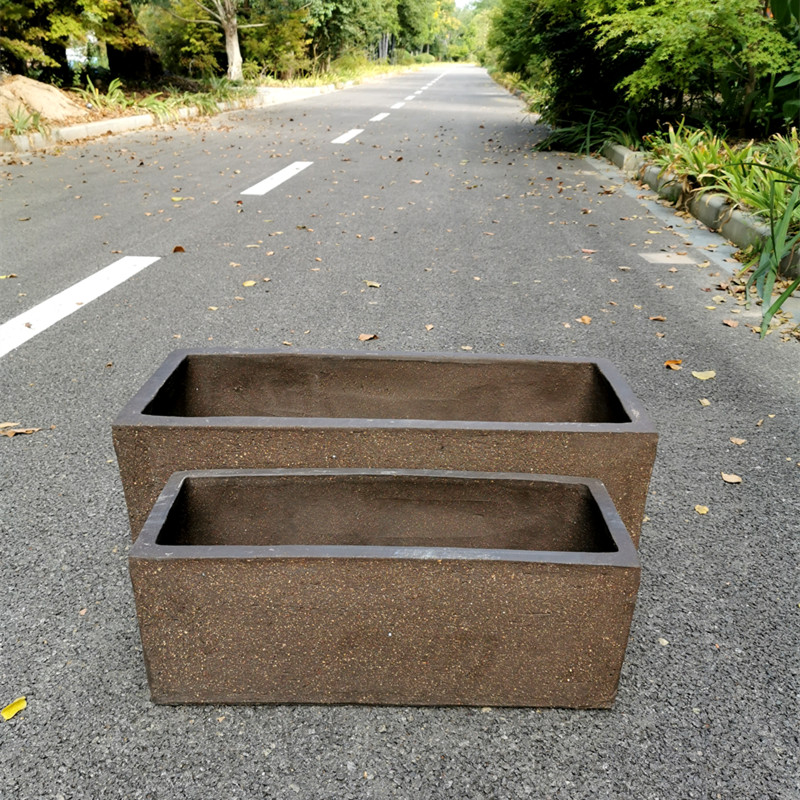 包邮庭院特大号素面粗砂陶土盆落地马槽粗陶花盆陶罐组合长方鱼缸