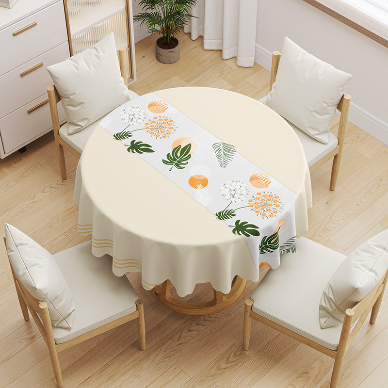 圆形餐桌布防水防油免洗防烫无味加厚新中式轻奢高级感家用圆桌布