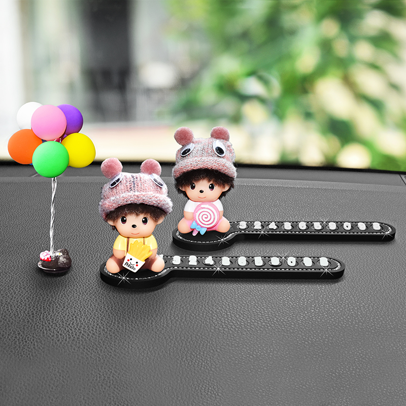 可爱汽车蒙奇奇临时停车牌电话号码卡挪车牌移车车载饰品摆件男女