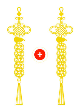 五帝钱门对门吉祥结挂件隐形金属贴手机贴破房梁横梁压顶压床娃娃