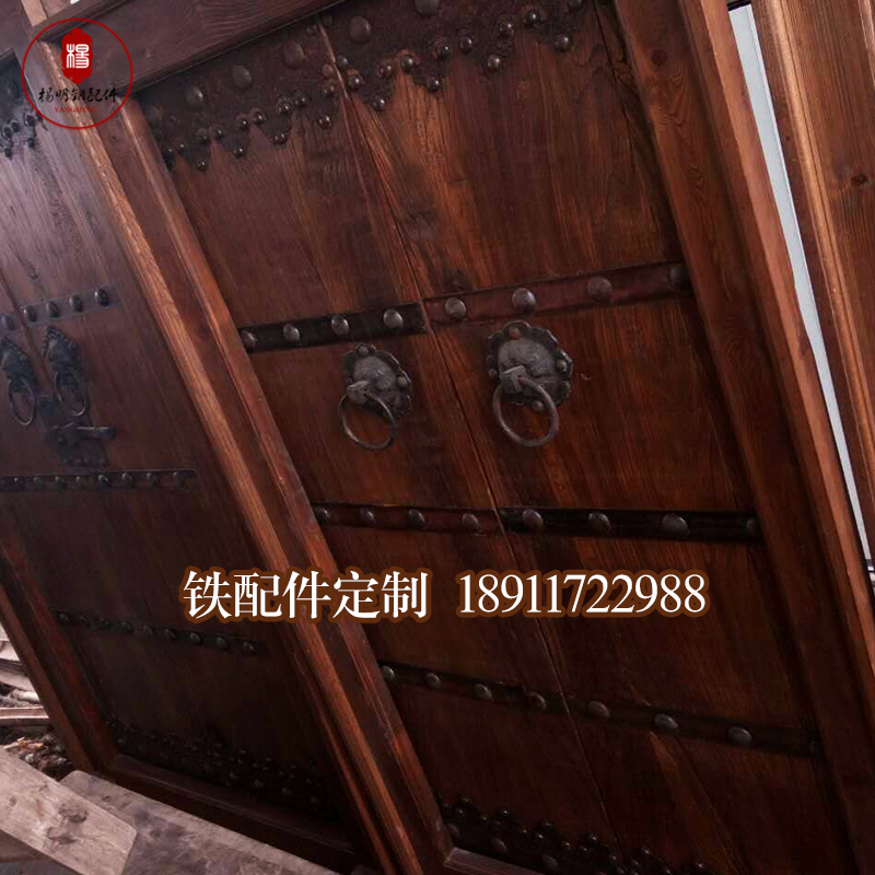 中式仿古大门门环铁艺老式实木门铁拉手门把手单开门铺首大门装饰