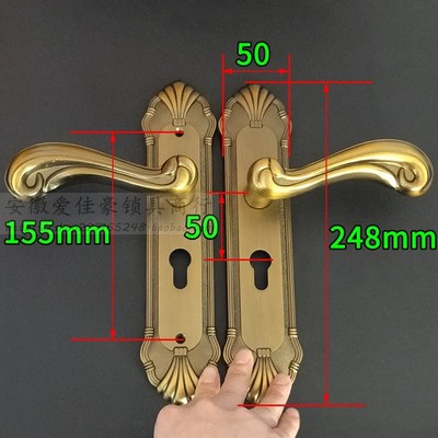欧式室内门卧室门锁房门锁黄古铜色5045静音执手锁通用孔距155mm