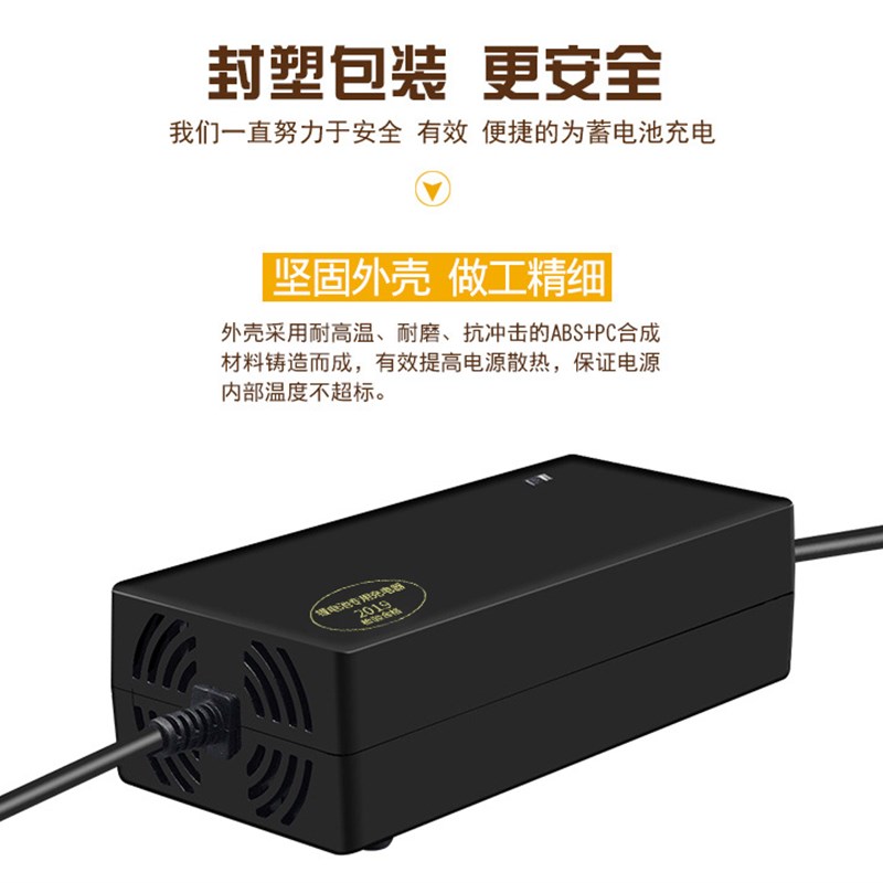 12V锂电池户外便携带锂电充电器12.6V5A3串三元聚合物充电机