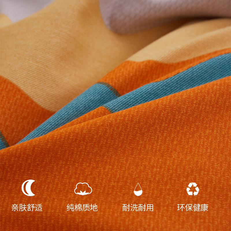 纯棉磨毛加厚床单单件全棉被单防滑单人床褥保暖双人三件套榻榻米