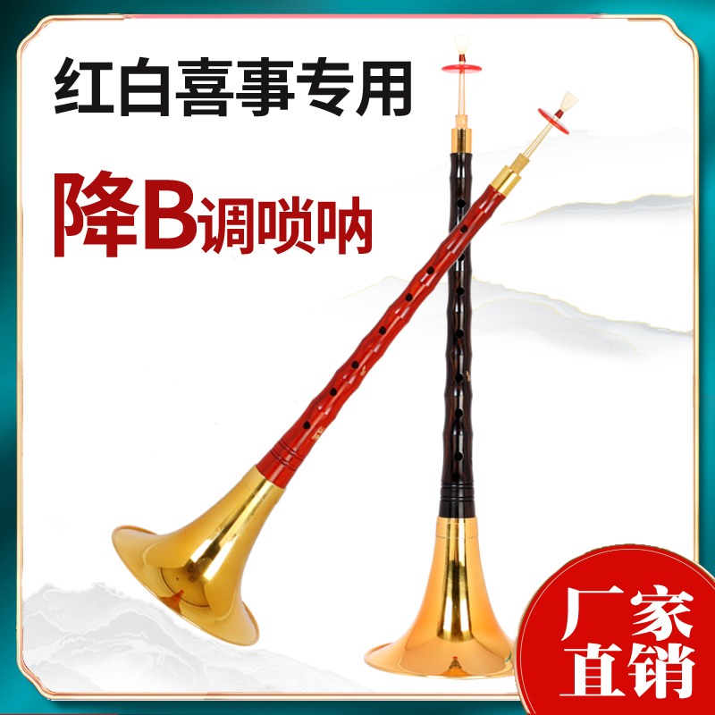 王家彪降B调唢呐乐器初学者全套乌木红檀小叶紫檀木红白喜事专用