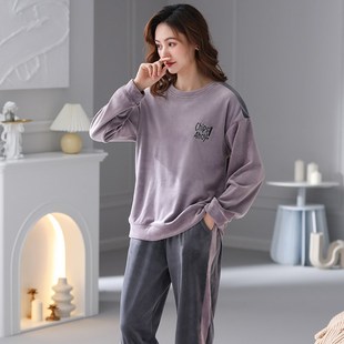 秋冬款睡衣女款珊瑚绒薄款春秋冬季套装海岛绒2024新款家居服薄绒