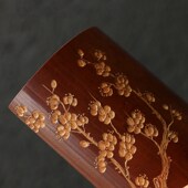 精品纯手工雕刻真宗广西老煤竹臂搁竹雕文房器茶道茶具大茶则茶荷