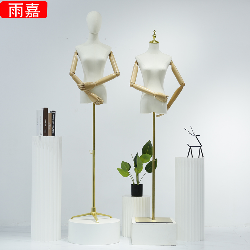 服装店模特道具女半全身女装橱窗人台衣服架子婚纱人偶模特展示架
