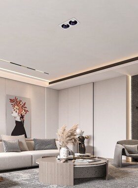 至御智能双头射灯cob嵌入式斗胆灯客厅无主灯照明家用天花灯F7550
