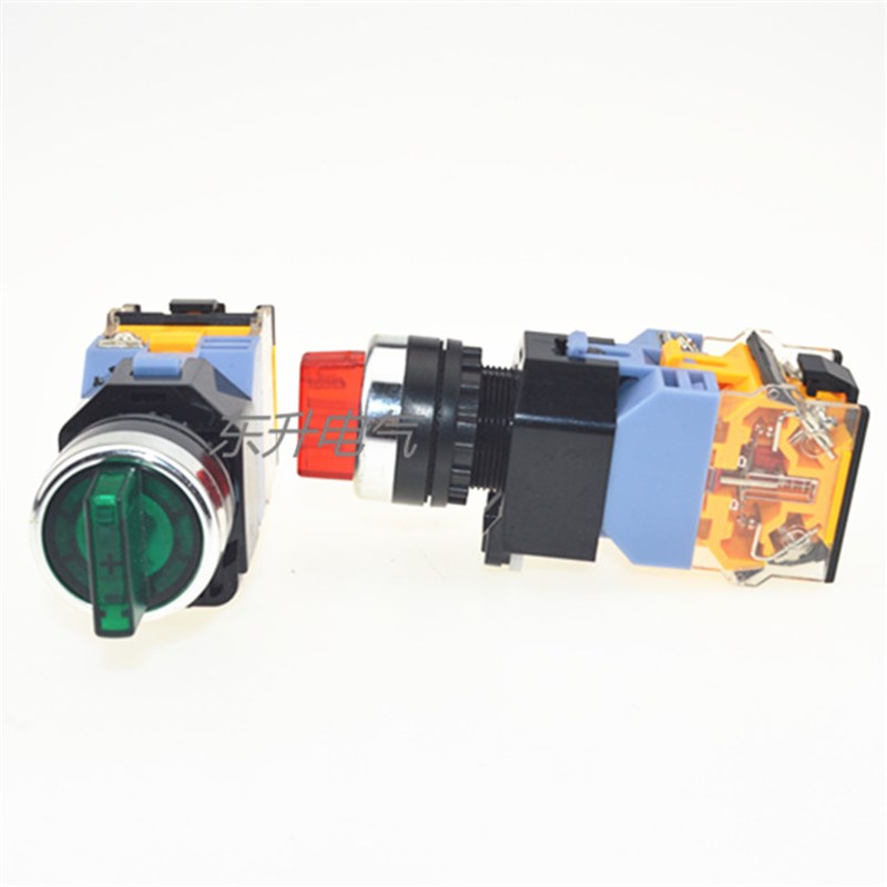 带灯旋钮开关 带灯二档/三档LA38-11XD/2 LA38-20XD/3  孔径22MM