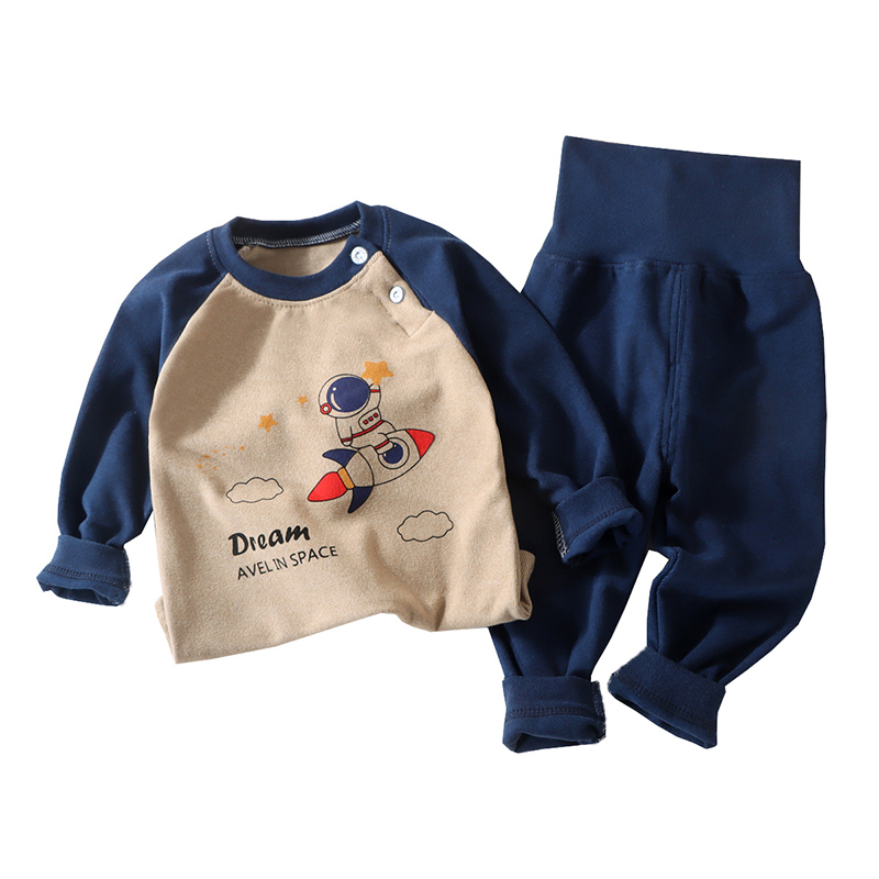 秋冬宝宝保暖内衣套装幼婴儿睡衣男童打底衣儿童加厚秋衣卫生裤新