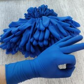 12寸蓝色牛筋分左右手高弹手套水产采摘防水保洁卫生劳保手套