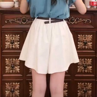 超好看白色半身百褶裙裤女夏季2024新款高腰显瘦小个子休闲a字裙